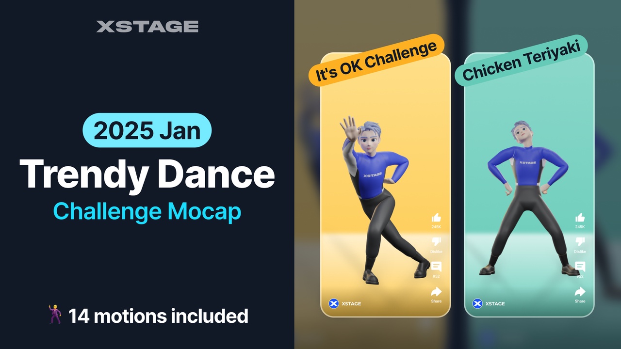 Media 1 for listing Trendy Dance Challenge Mocap Pack [2025 Jan]