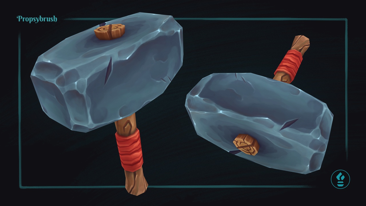 Media 1 for listing Low Poly Stylized Hammer – Hand-Painted Game-Ready 3D Asset