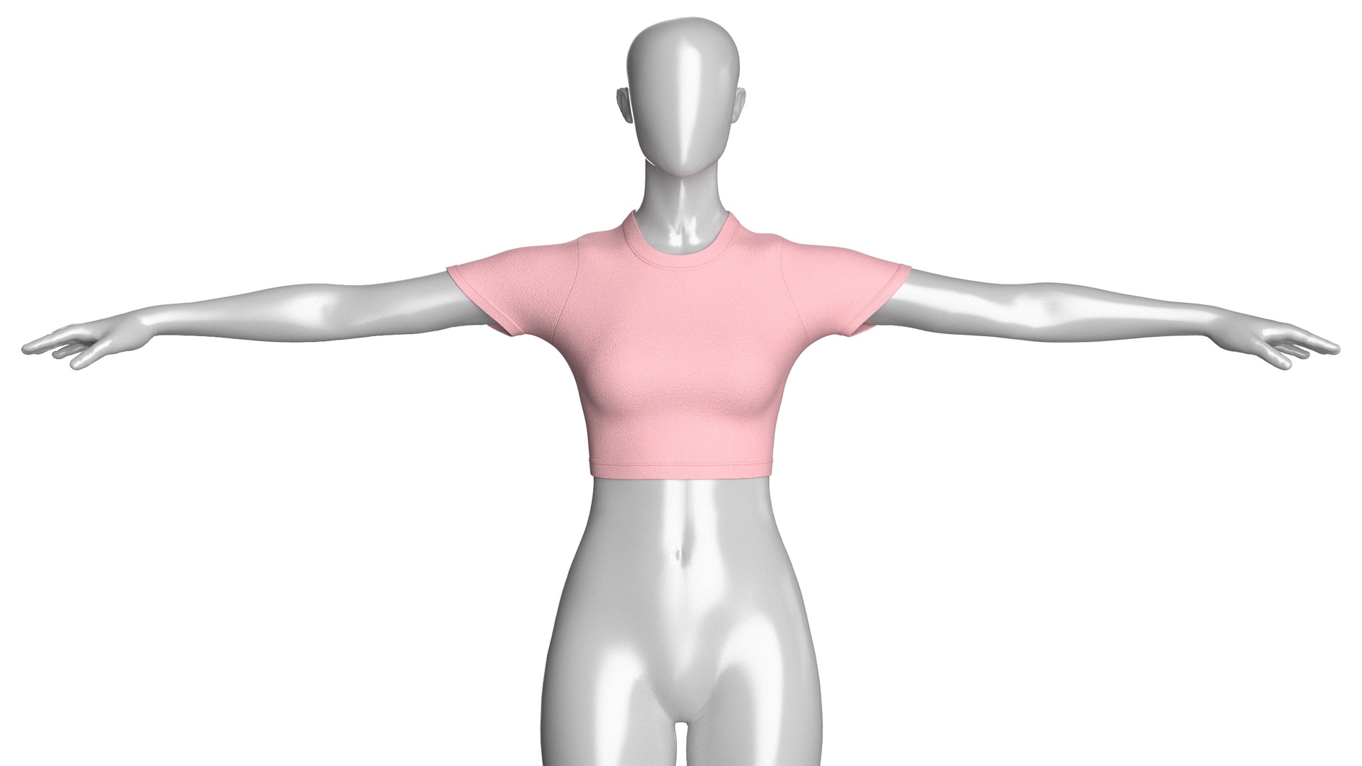 Media 1 for listing Girls Basic Crop Top - T Pose | High Poly