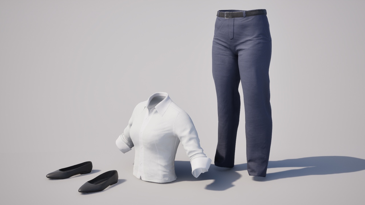 Media 1 for listing Woman Shirt Office Outfit  Metahuman Clothes Parametric Outfit