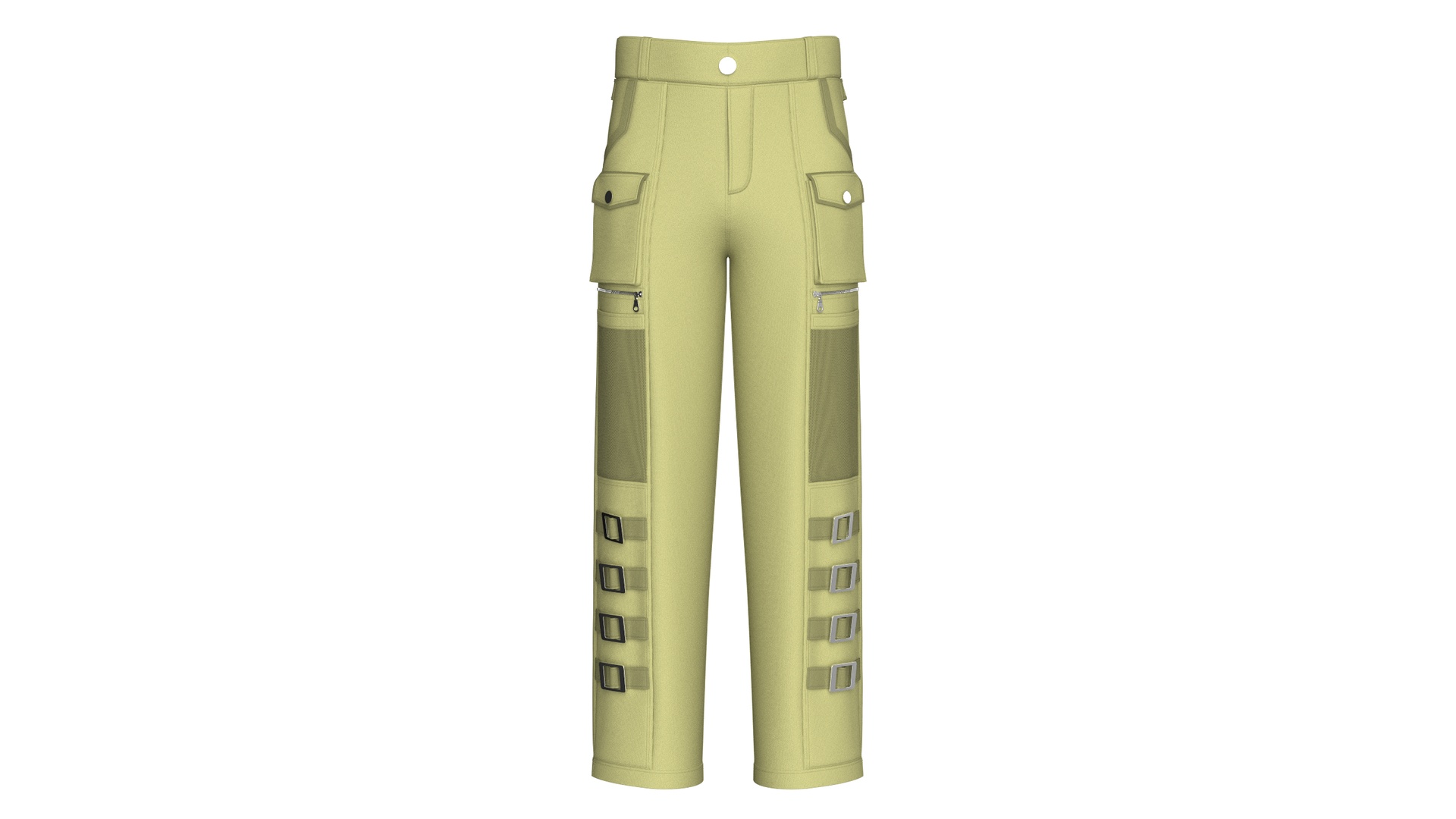 Media 1 for listing Men Buckle Straps Cargo Pant With Mesh Pocket | High Poly
