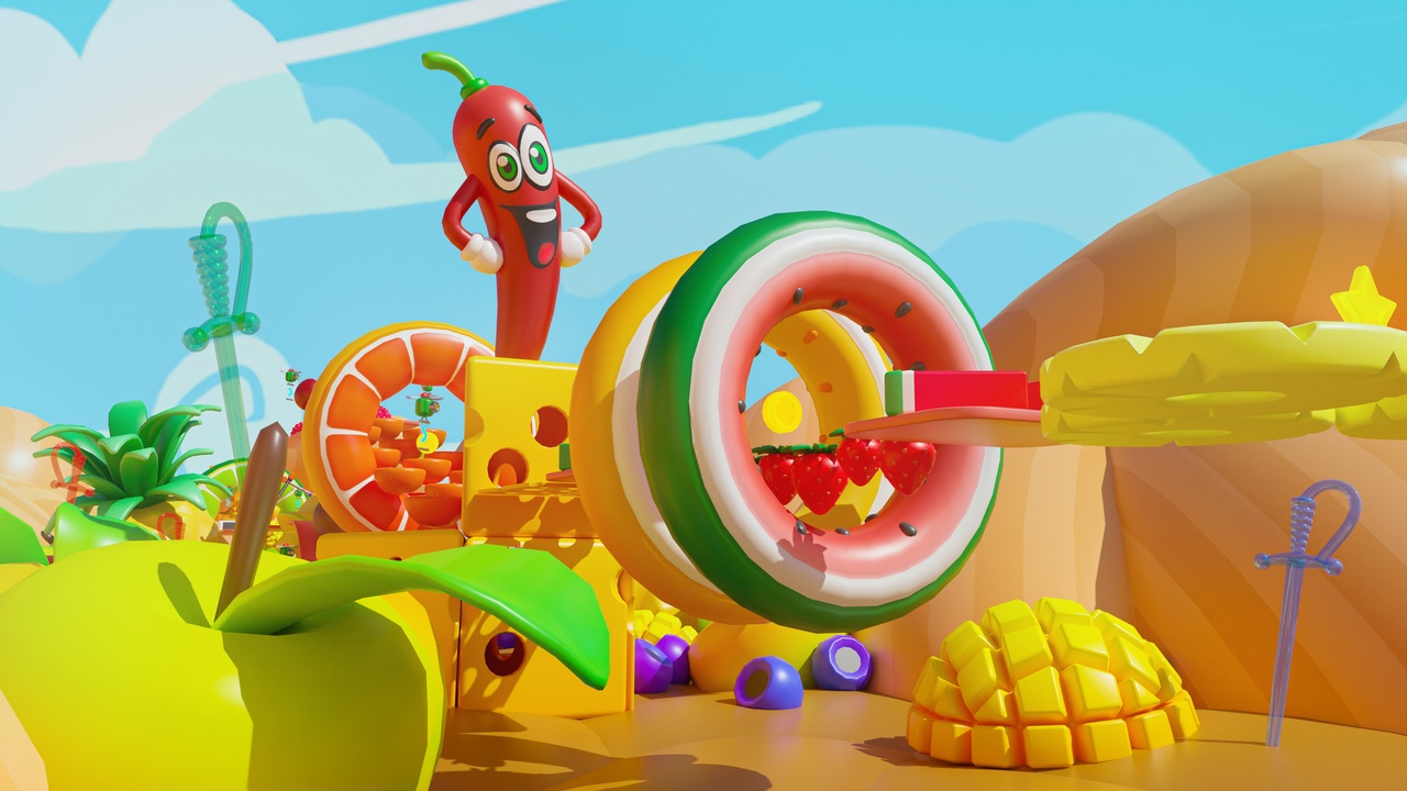Media 1 for listing Platformer 5 Fruits - Low Poly 3D Models Pack