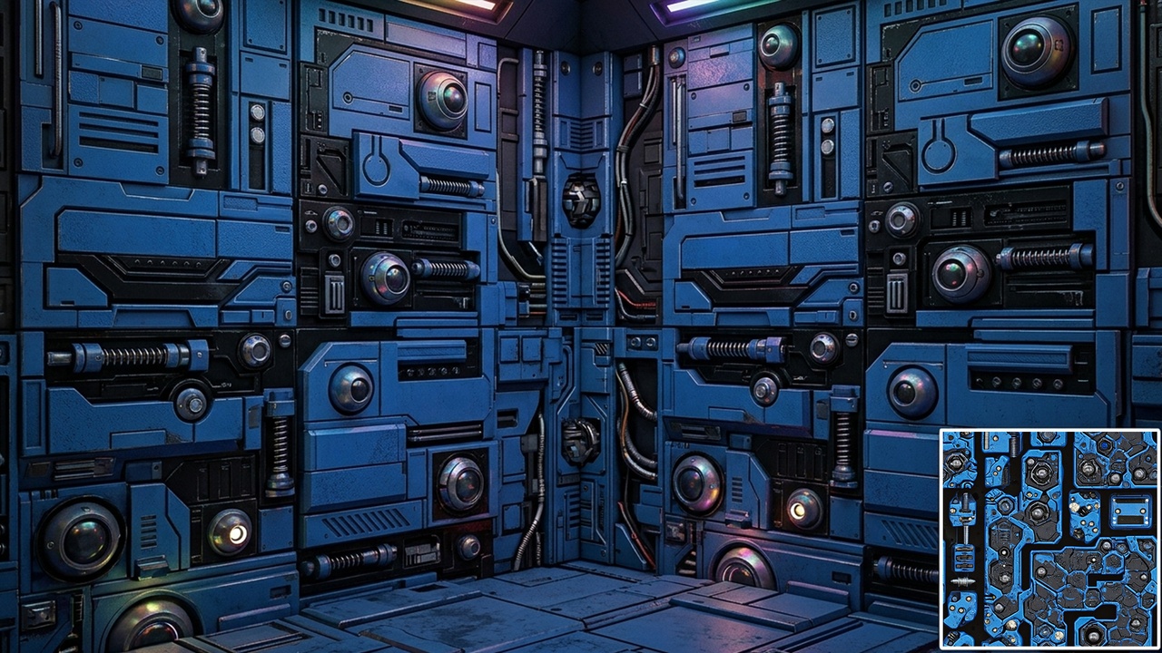 Multimedia 1 para anuncio Ultimate Sci-Fi Material Library – 100 Seamless PBR - Modular Hard Surface