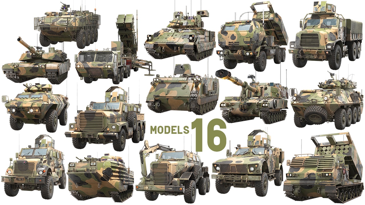 Media 1 for listing American Wheeled And Tracked Military Vehicles 16 in 1 PBR