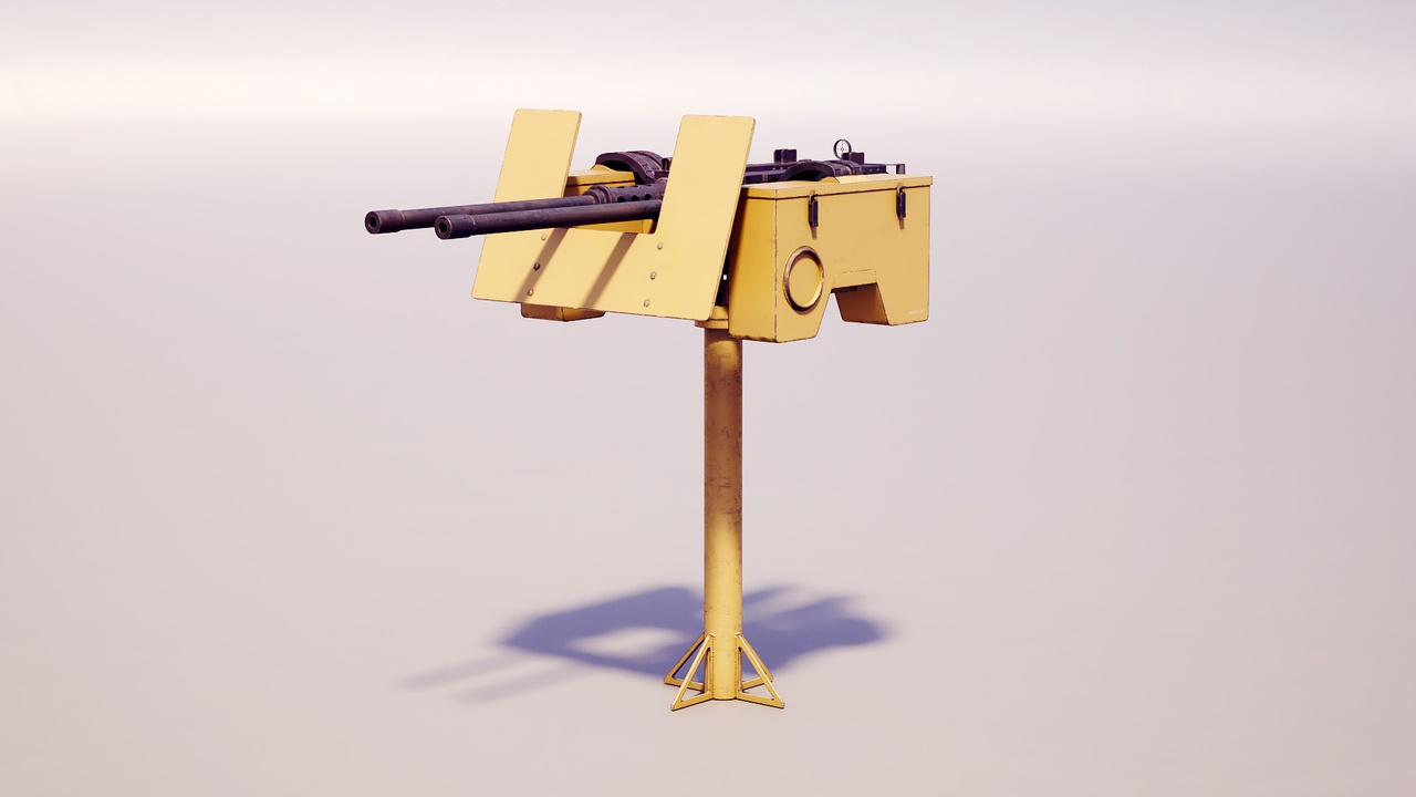 Media 1 for listing Anti-Aircraft Twin Machine Gun Turret PBR Yellow