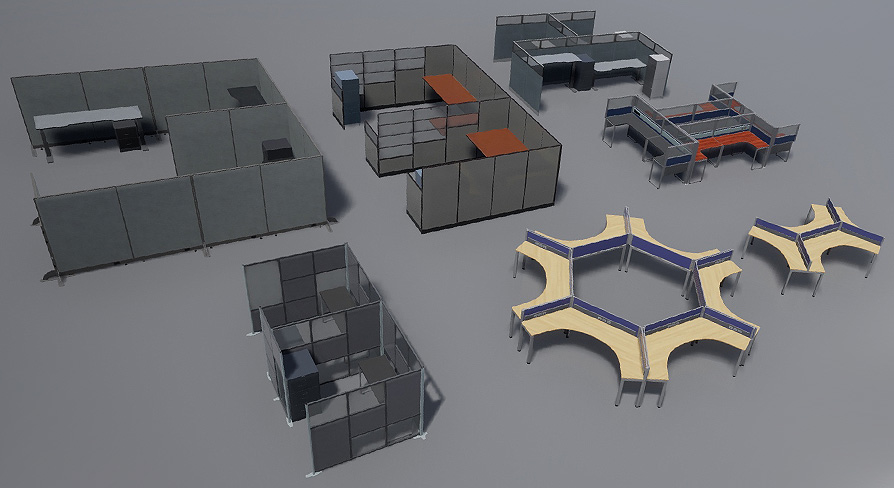 Office Cubicles ( Desks and Walls ) | Fab