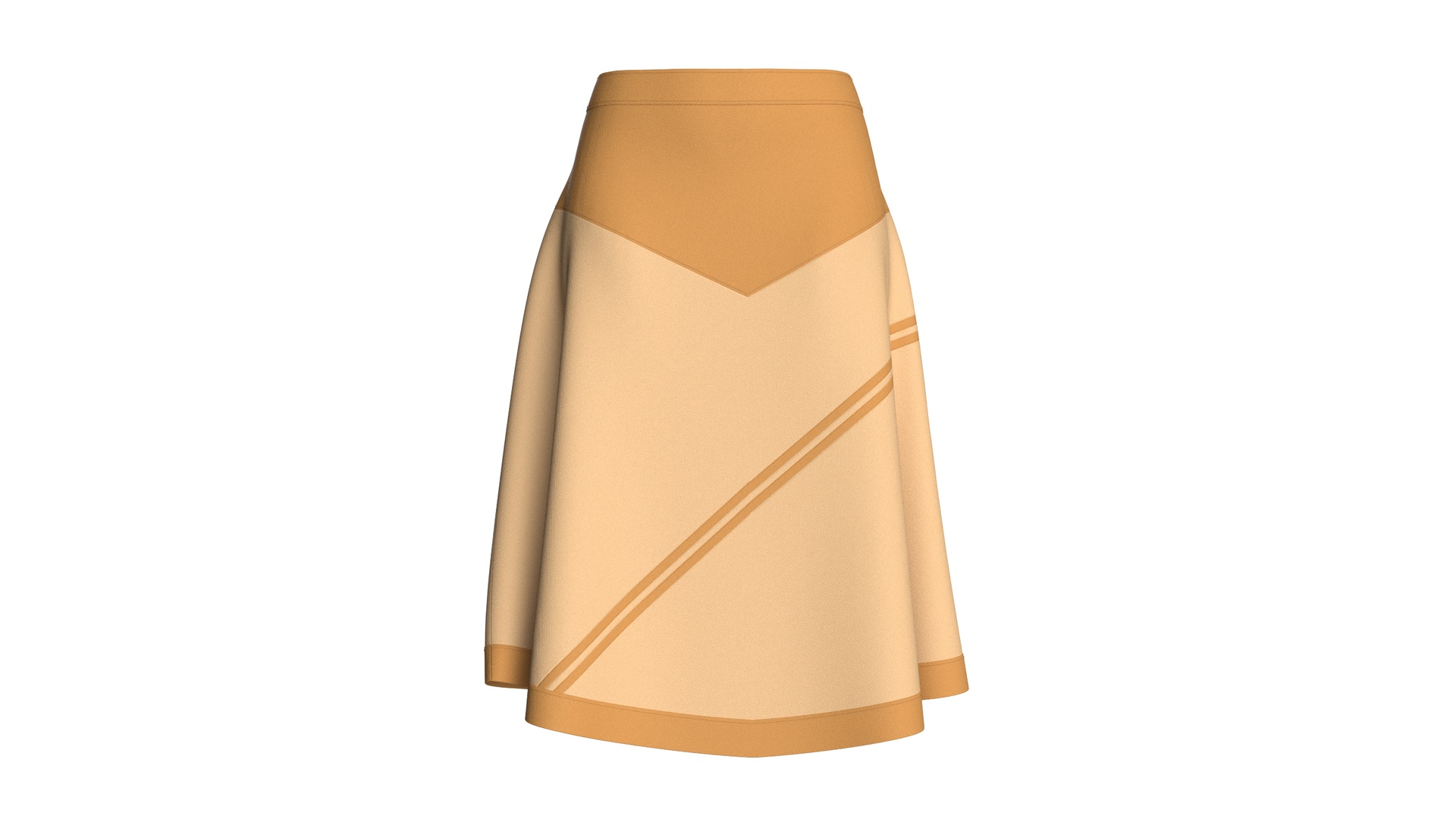Media 1 for listing Girls Two - Tone Skirt With Diagonal Double Striped | High Poly