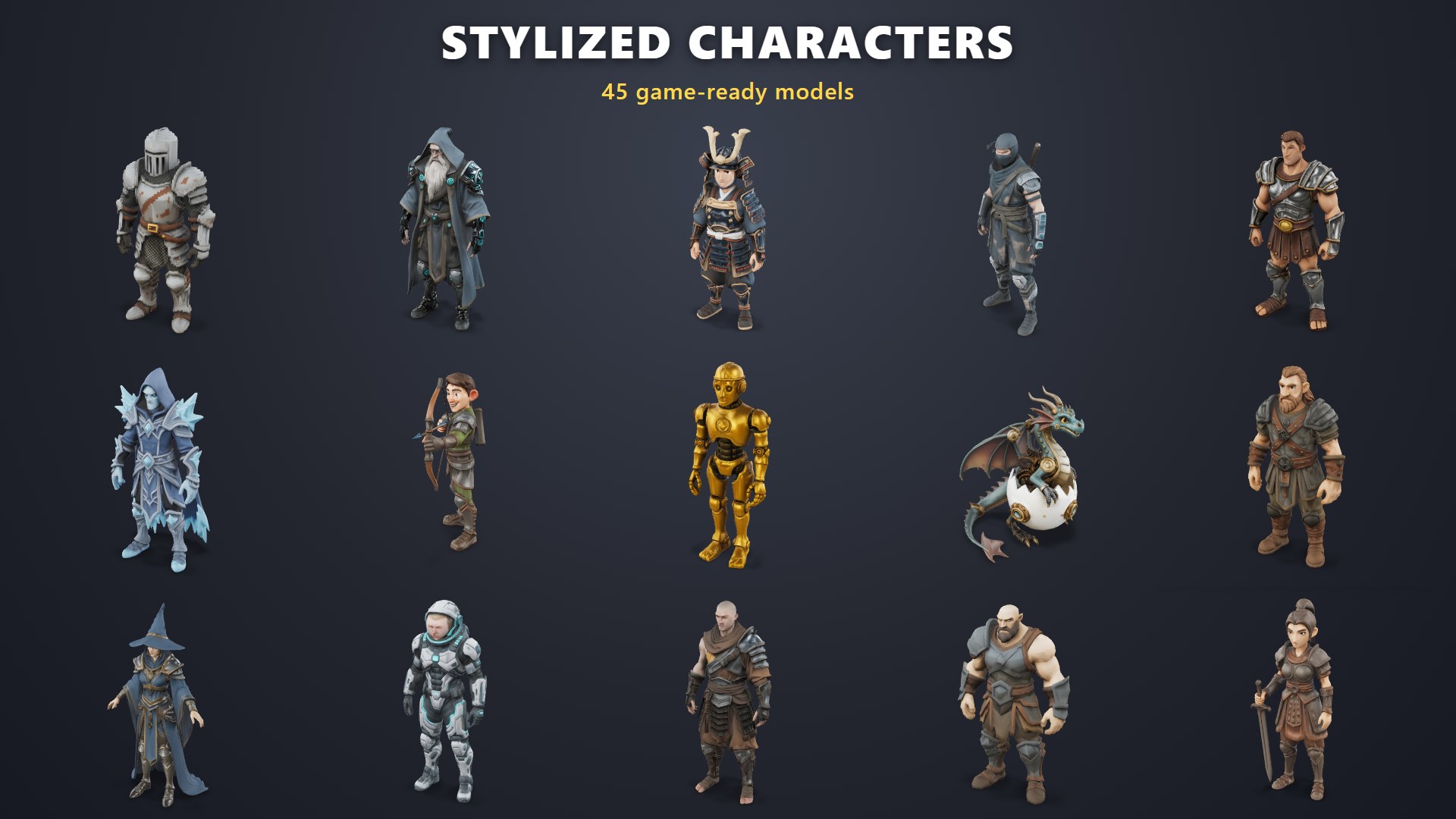 Stylized Fantasy & Sci-Fi Characters — 45 Models | Fab