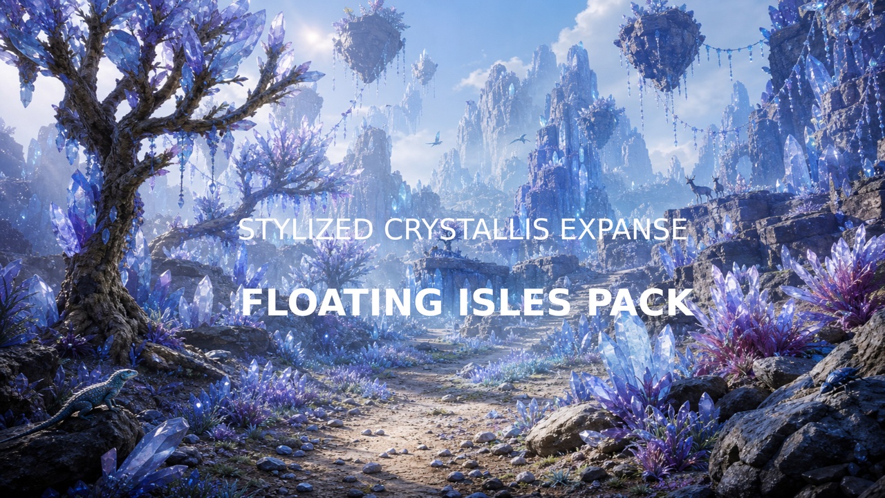 Media 1 for listing Stylized Crystallis Expanse - Floating Isles Pack