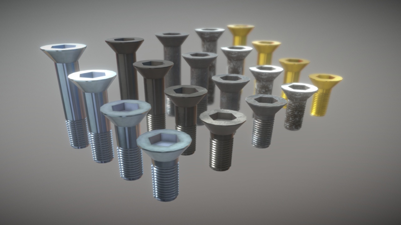 File multimediali per l'articolo Allen Screws - Low-Poly PBR: 1