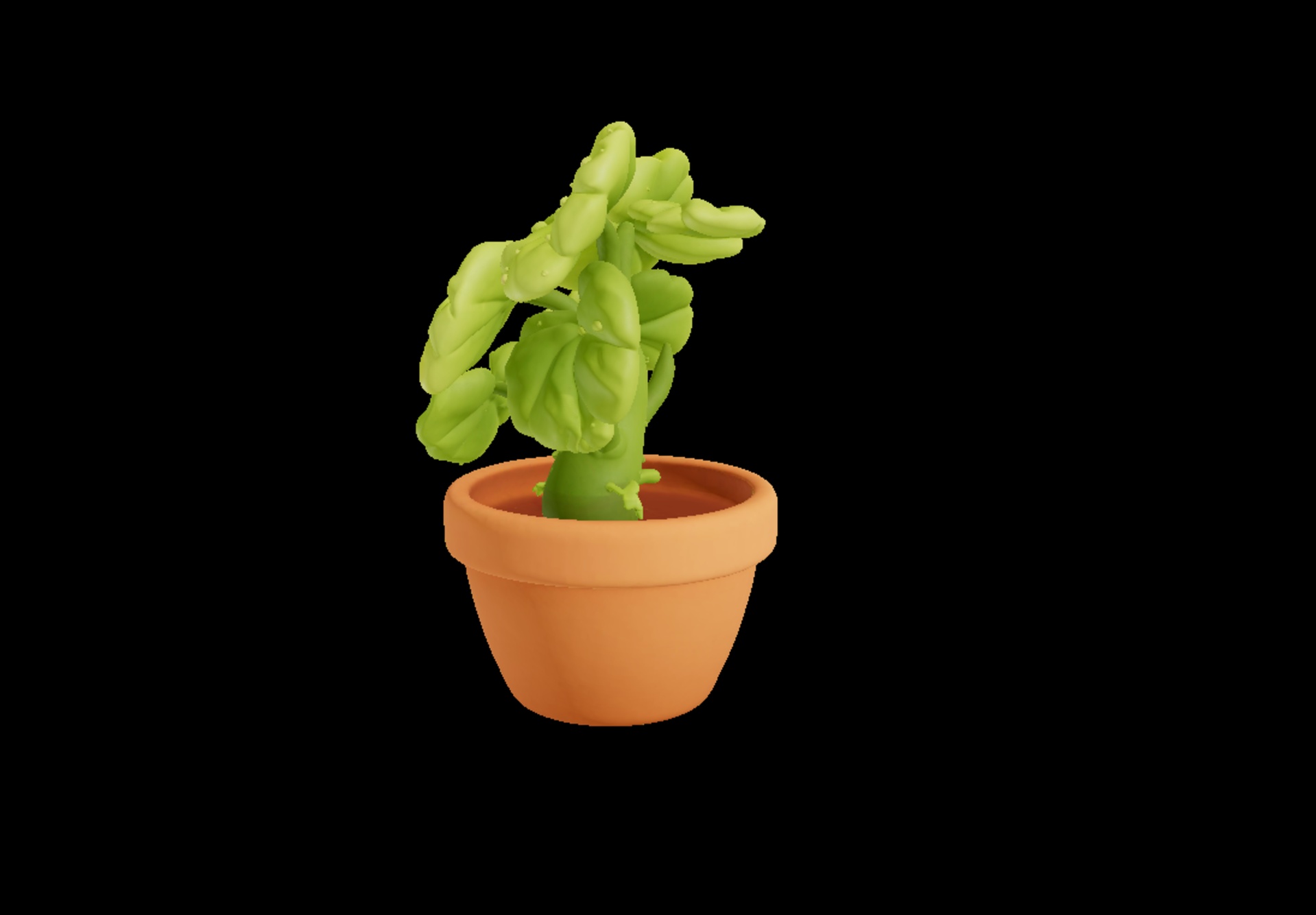 Media 1 for listing Stylized Potted Plant – Cute Cartoon House Plant