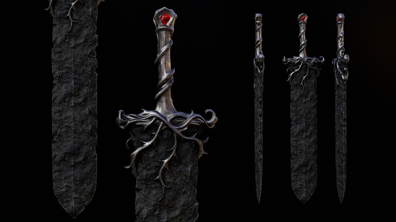 Media 1 for listing Graveborn GreatSword | Fantasy Game Ready Weapon