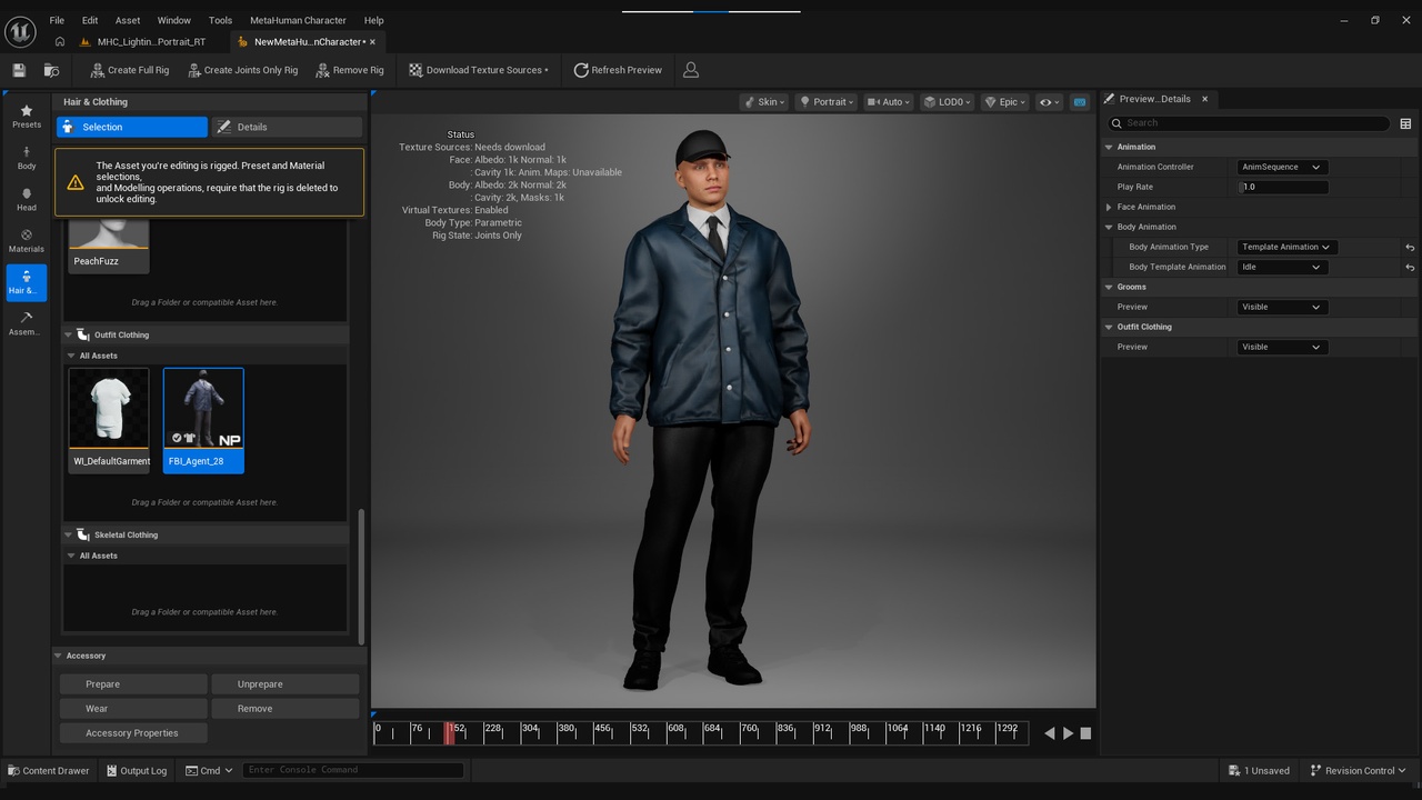 Media 1 for listing FBI Agent Outfit for Metahuman - MHPKG