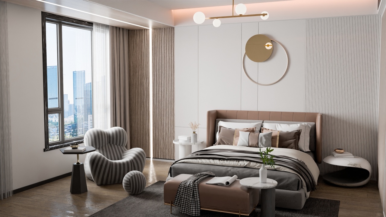 Media 1 for listing Elegant Modern Neutral Bedroom Interior