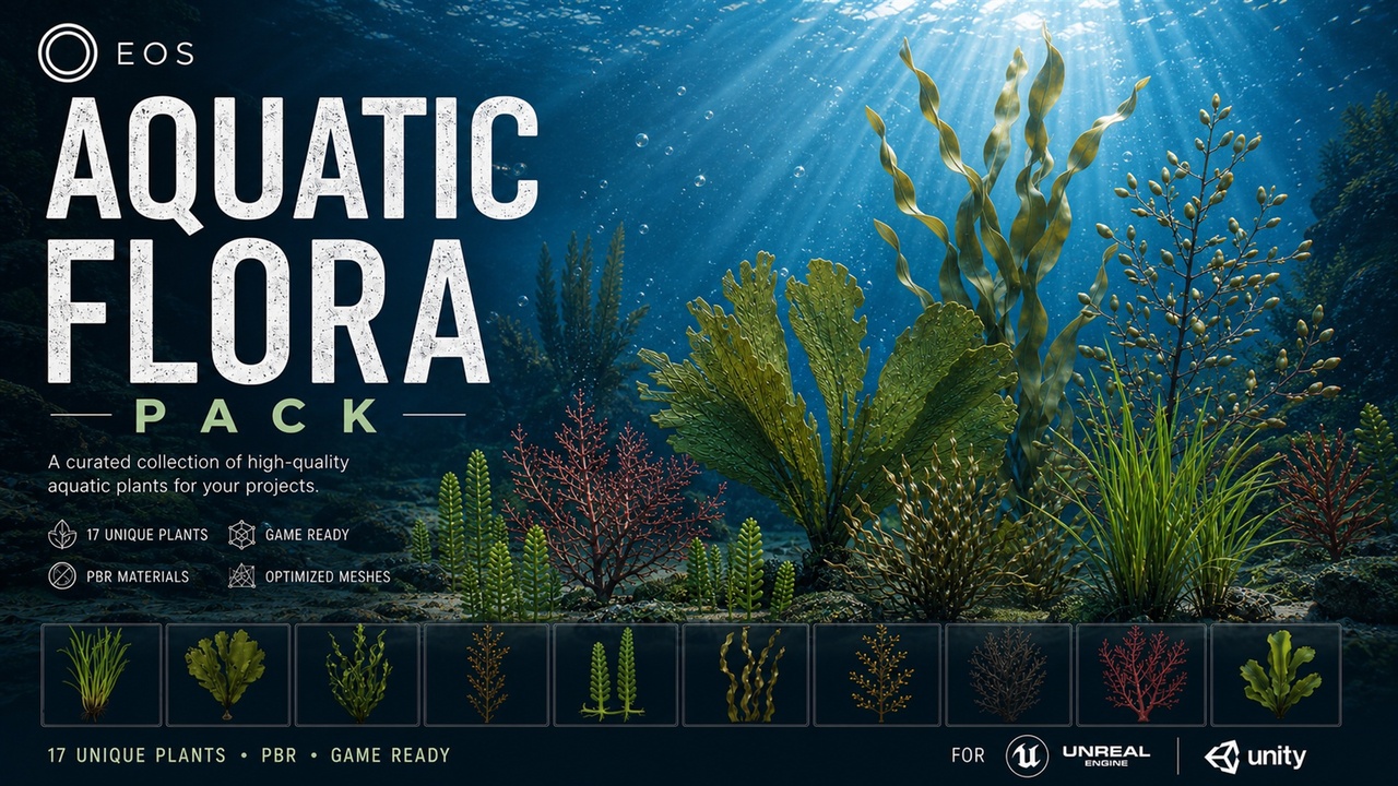 Media 1 for listing Aquatic Flora Pack Ocean – 17 Animated Underwater Plants | FBX