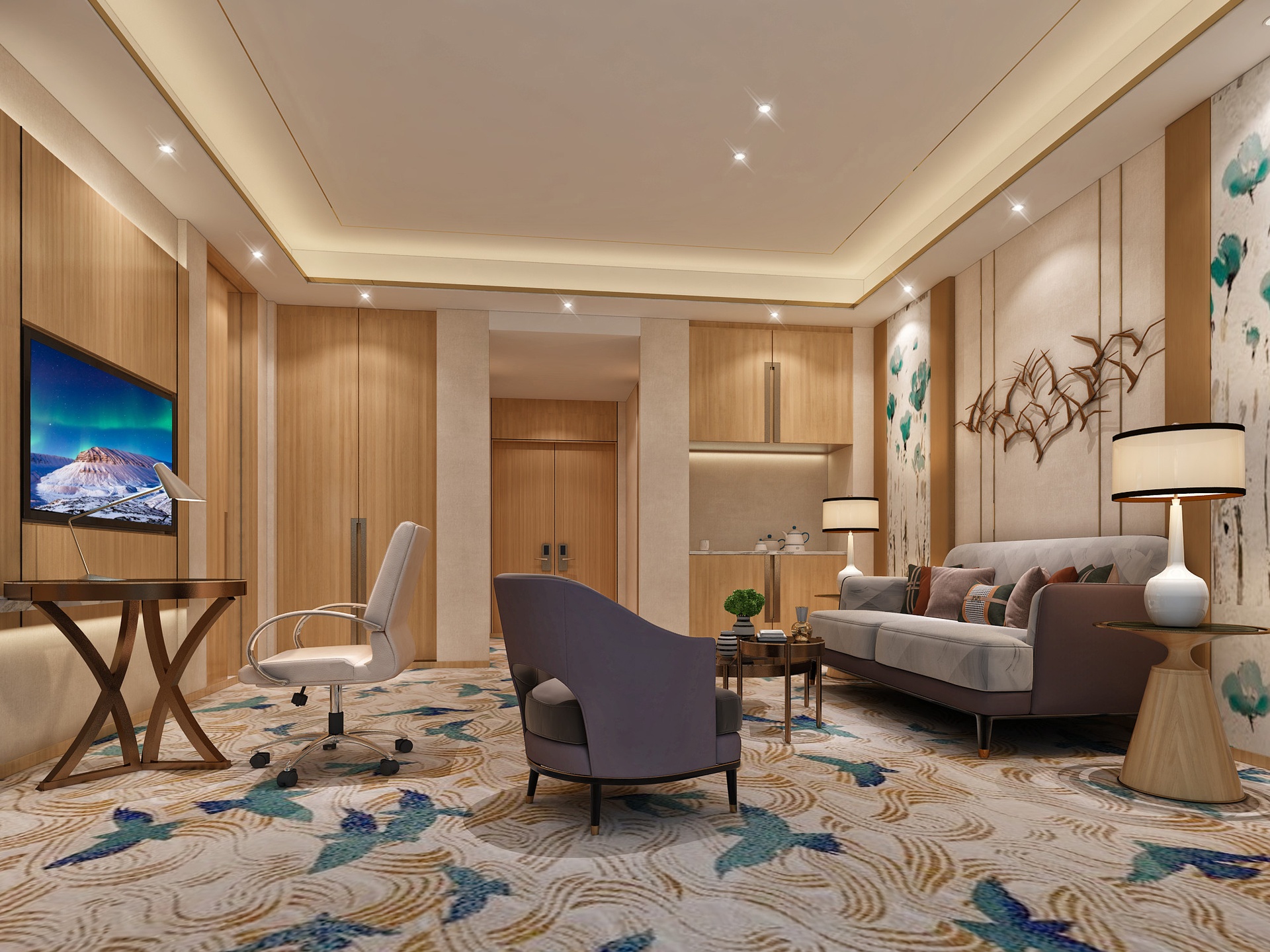 Media 1 for listing Luxury Hotel Guest Room Interior | Modern Suite Room