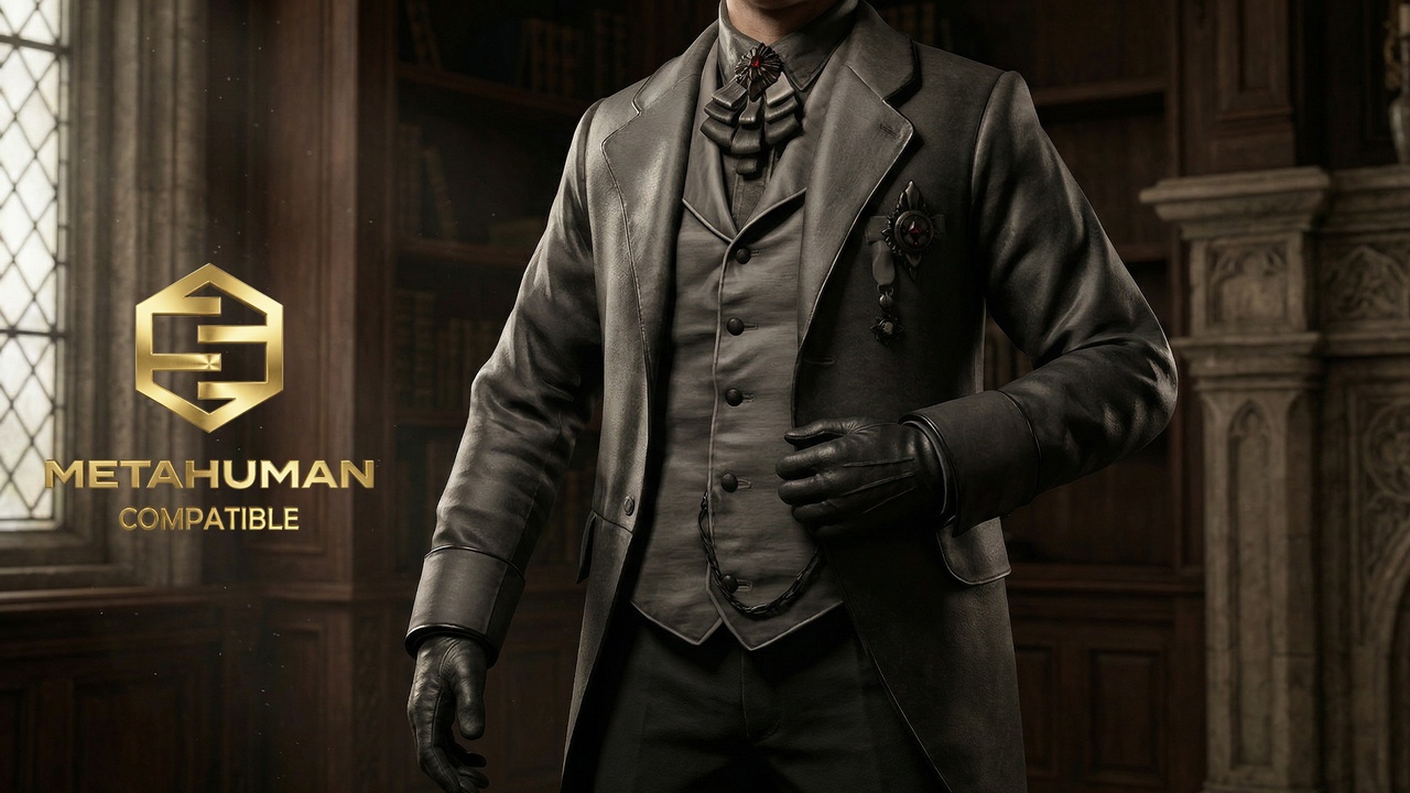 dress coat video game Victorian Formal Frock Coat with Waistcoat Layer and Refined Aristocratic  Tailor