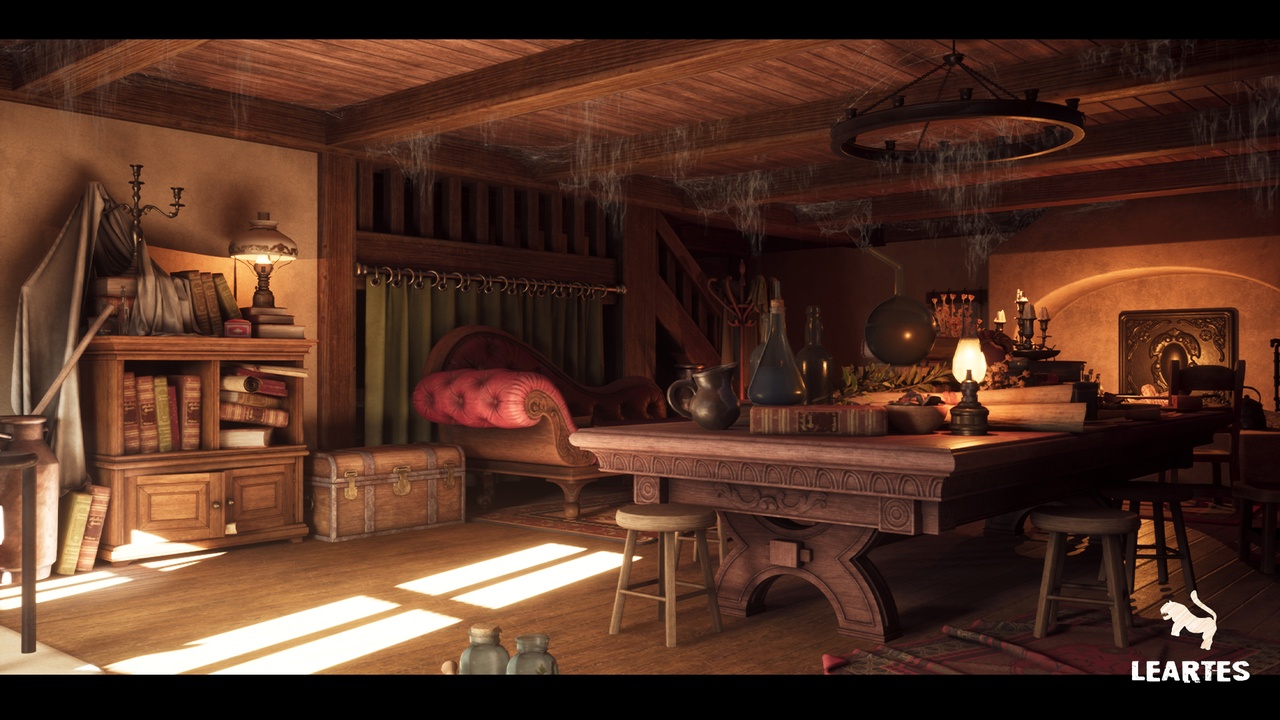 Fantasy Interior Environment ( Fantasy Interior Library Interior Fantasy 3D ) ilanı için 1. medya
