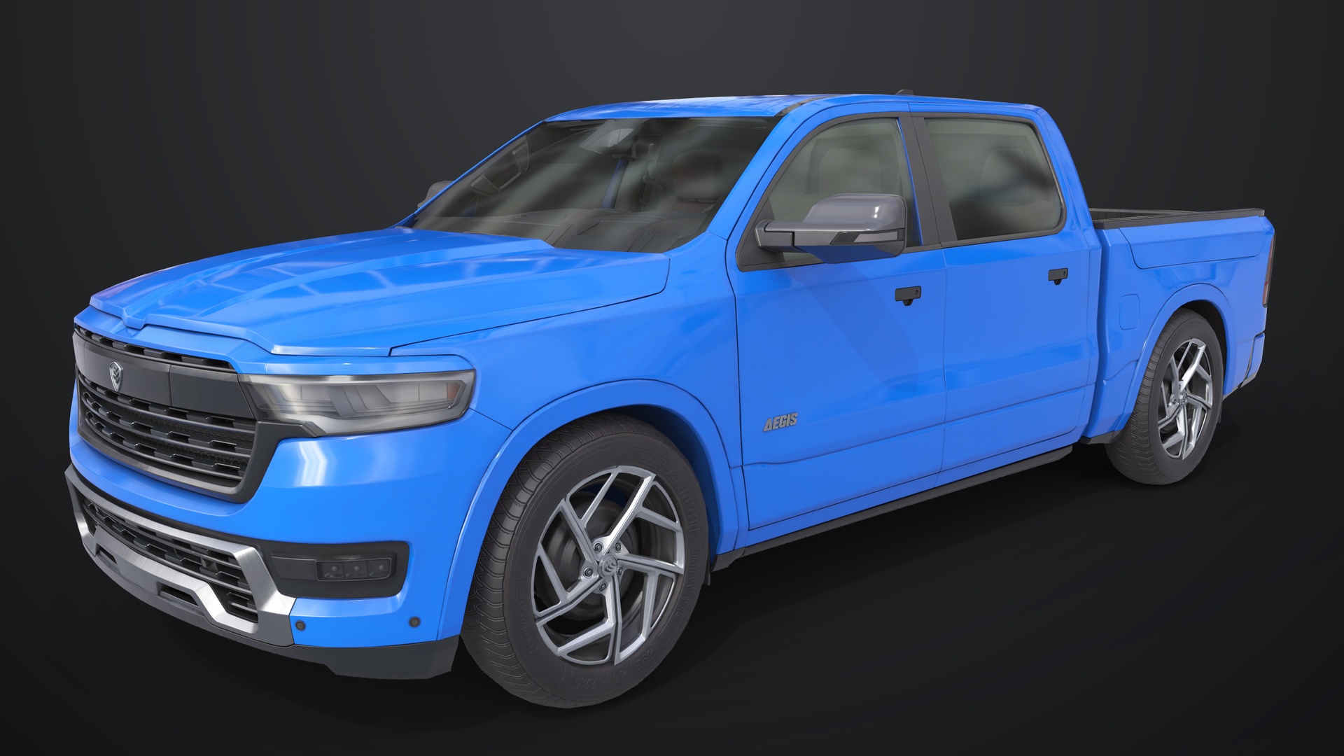 Media 1 for listing Generic Pickup Truck 03 Blue All PBR Unity UE Textures