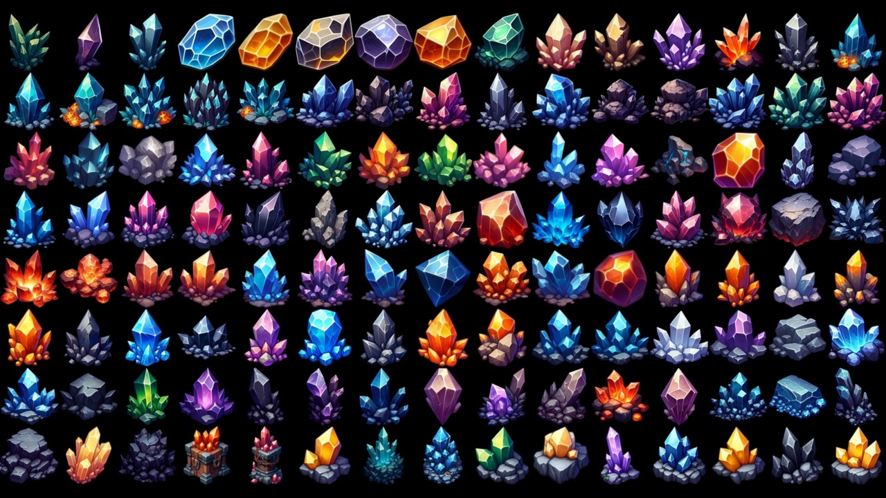 Media 1 for listing Crystals and Minerals 1200+ Sprites