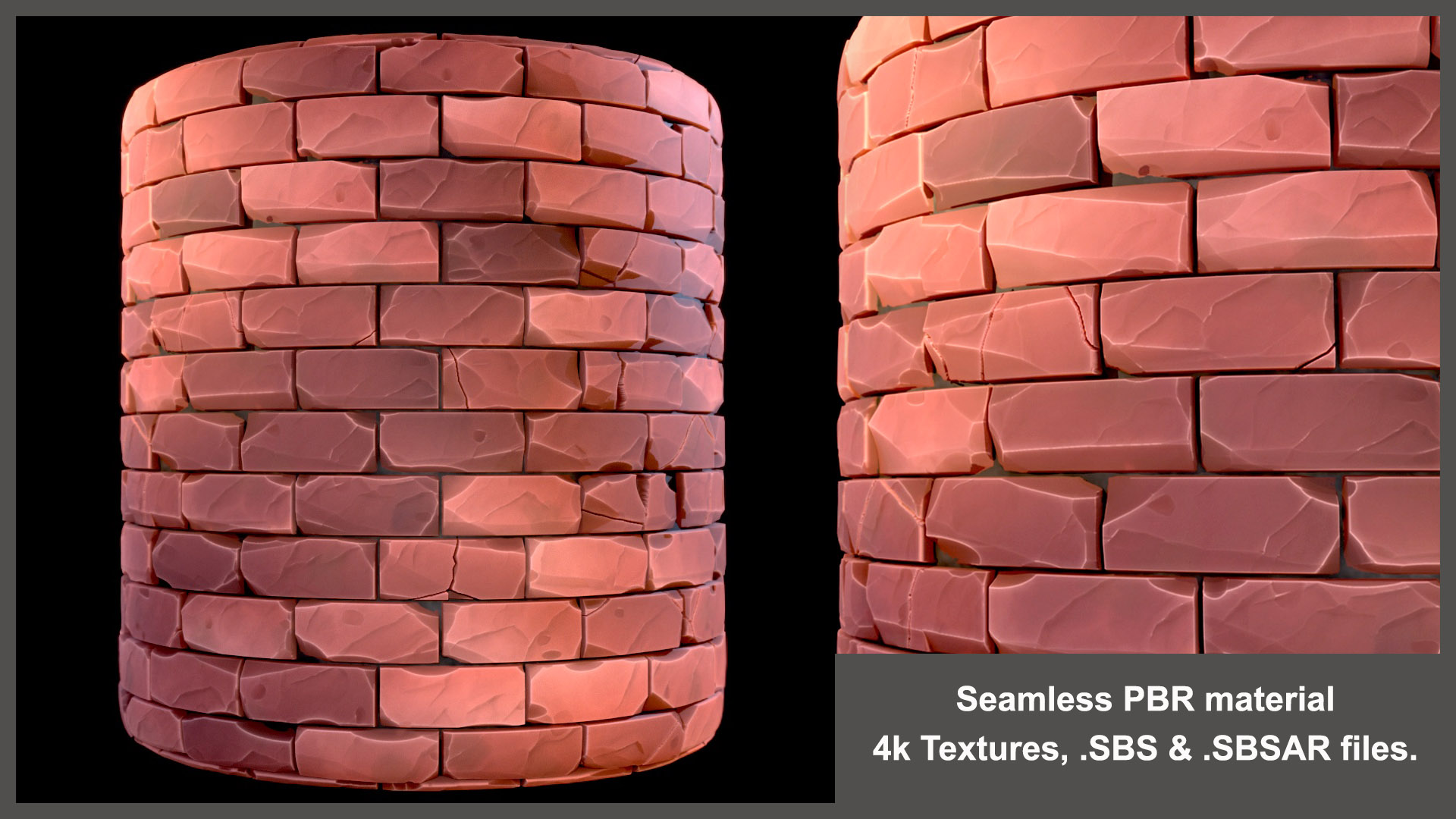 Brick Wall Stylized Substance PBR material and textures | Fab