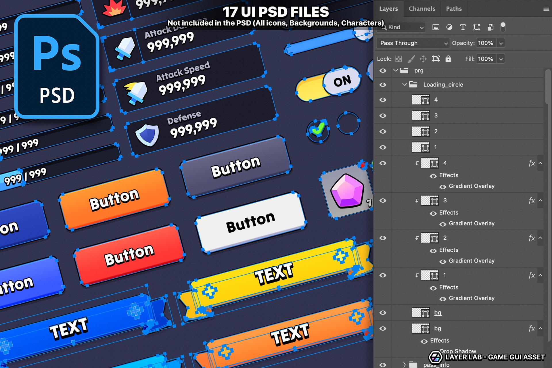 Media 1 for listing GUI - Casual Fantasy(+PSD)