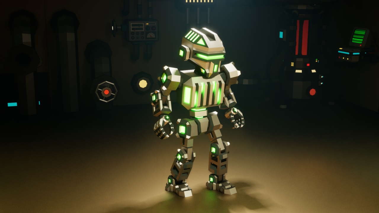 Media 1 for listing Sci-Fi Robot X-25.3 low-poly stylized
