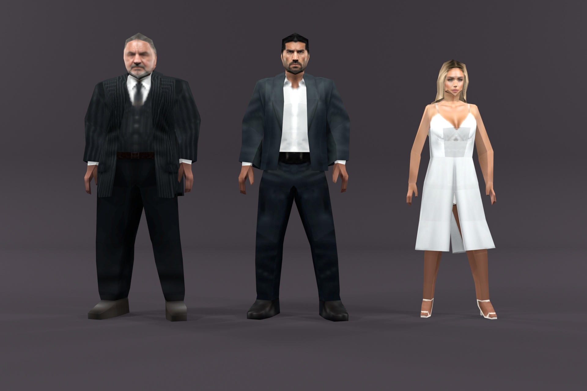 Media 1 for listing Low Poly Mafia Starter Pack - 3 Mob Characters