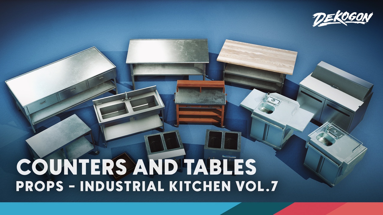 商品 Kitchen/Restaurant Props VOL.7 - Industrial Counters / Tables 的媒体 1
