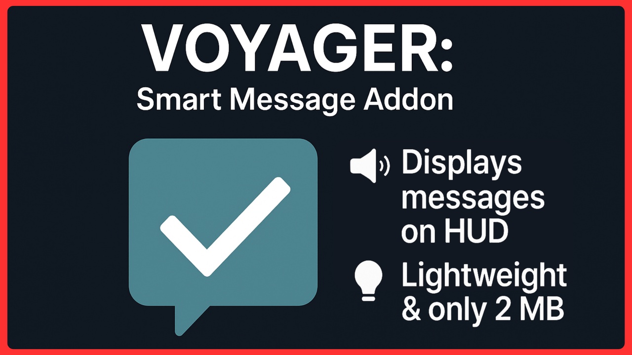 Voyager: Smart Message Addon ์ ํ ๋ฑ๋ก์ ์ํ ๋ฏธ๋์ด 1๊ฐ