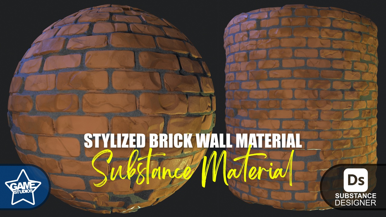 Media 1 for listing Stylized Brick Wall Material 02