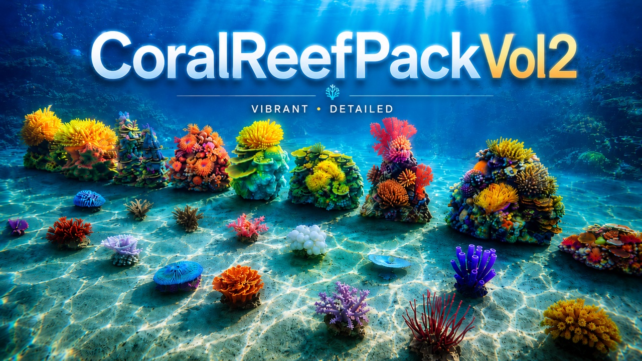 Media 1 for listing Modular Ocean Coral Reef Pack – Colorful Tropical Underwater Assets