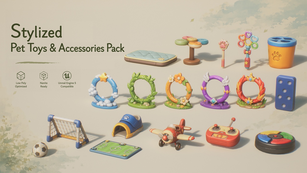 Media 1 for listing Stylized Pet Toys & Accessories Pack