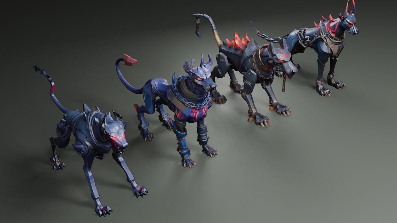 Media 1 for listing Stylized Demonic Hounds🐕