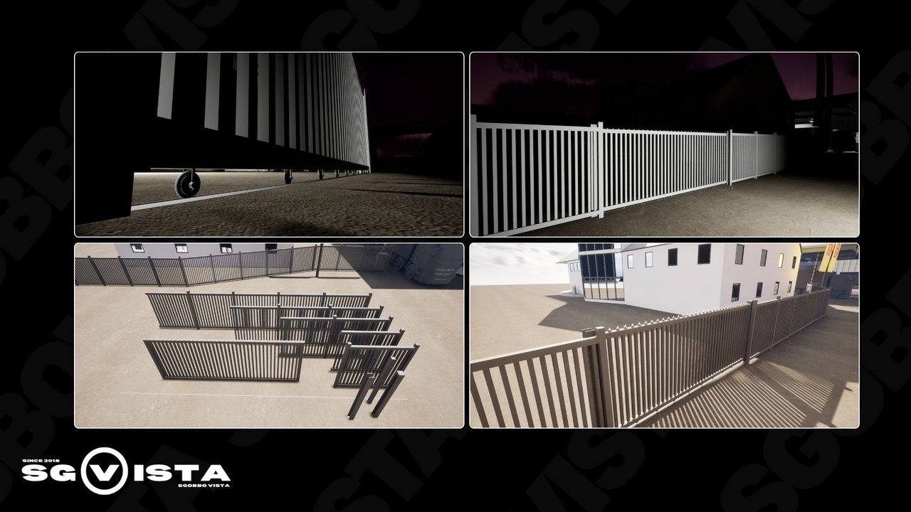 Modular Industrial Fences | Incl. Gate and Animation Blueprint | Fab