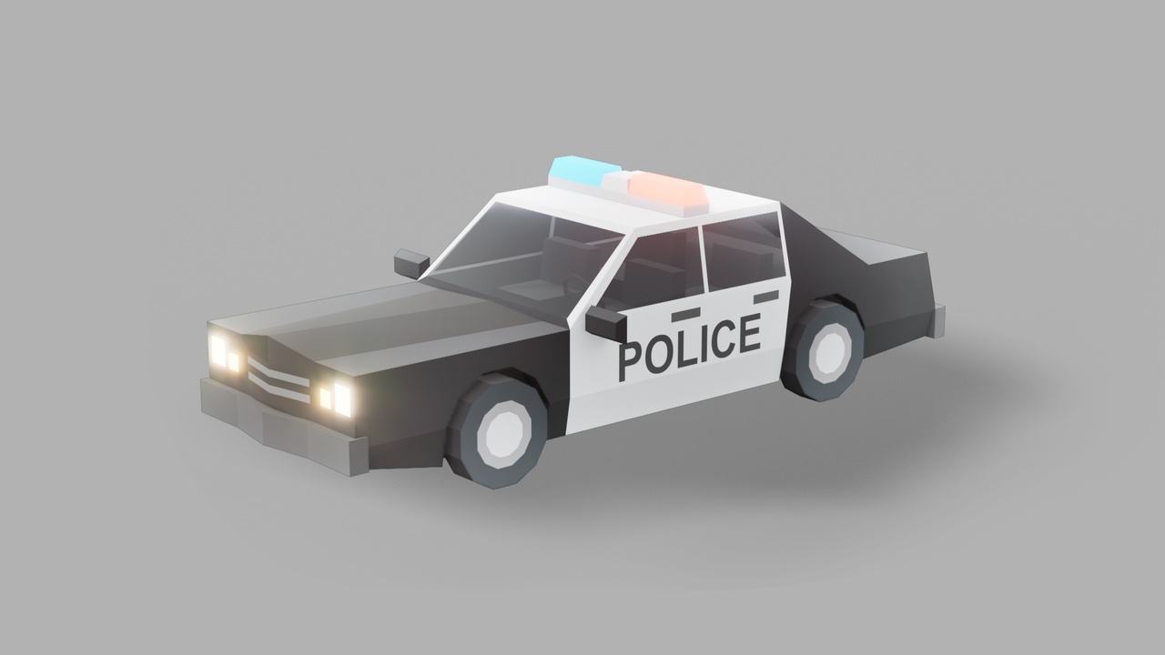 Media 1 for listing Low Poly Stylized Police car–Vehicle 3D Model for Unreal Environment