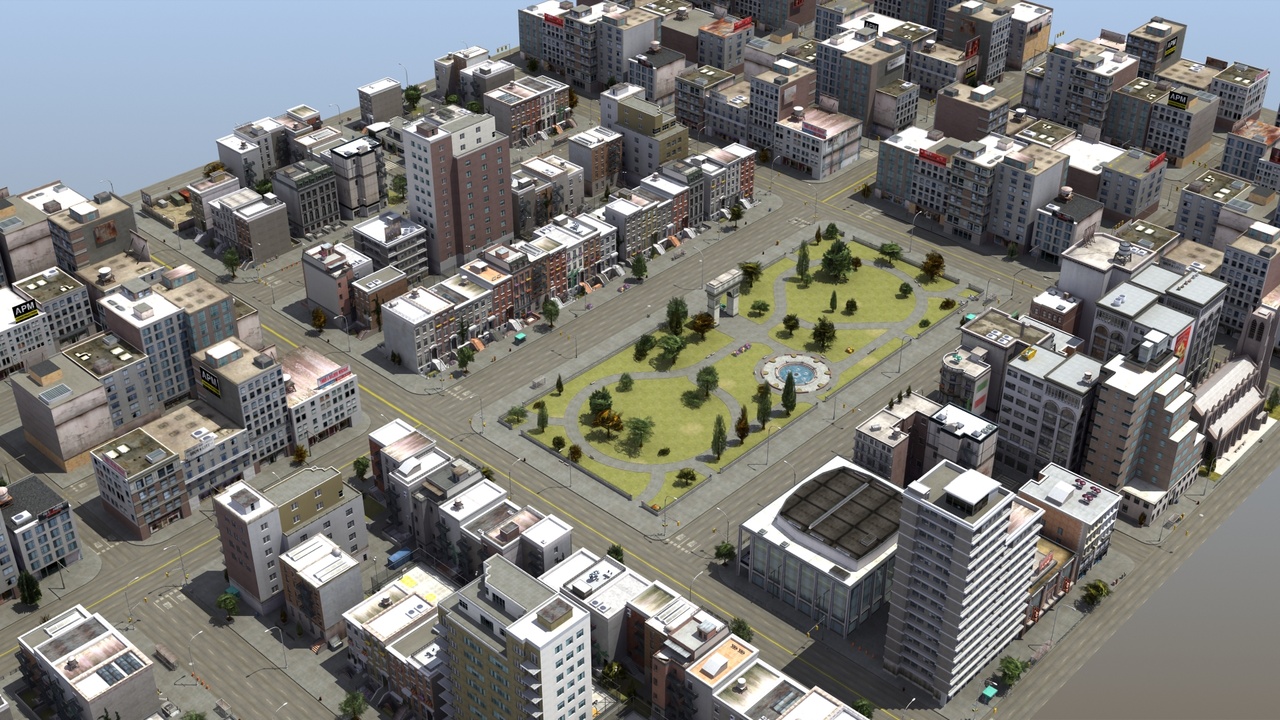 Media 1 for listing Residential City Block Urban Environment Game Ready 3D Model