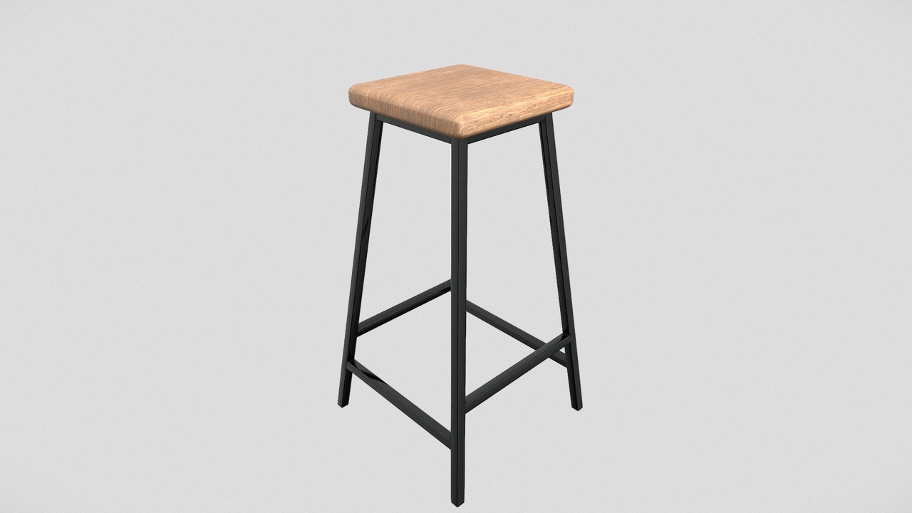 Media 1 for listing Bar Stool – Modern Metal & Wood Design