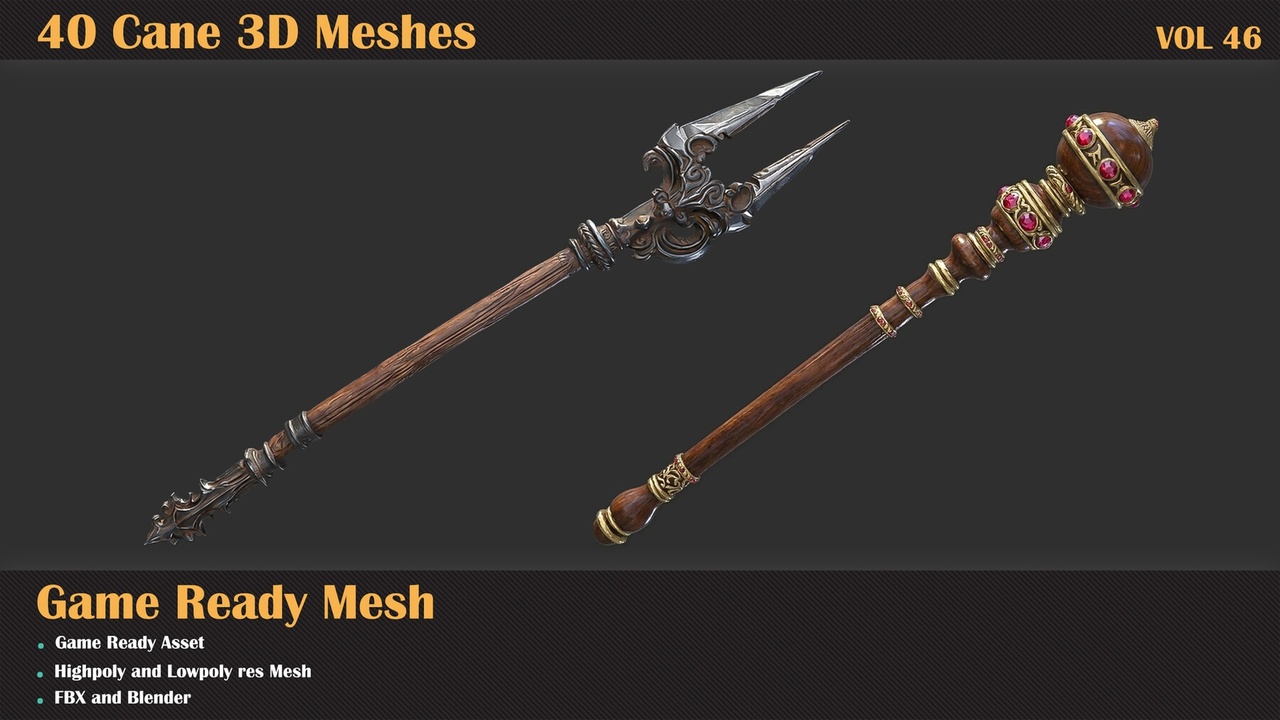 Media 1 for listing 40 Cane 3D Meshes - VOL 46