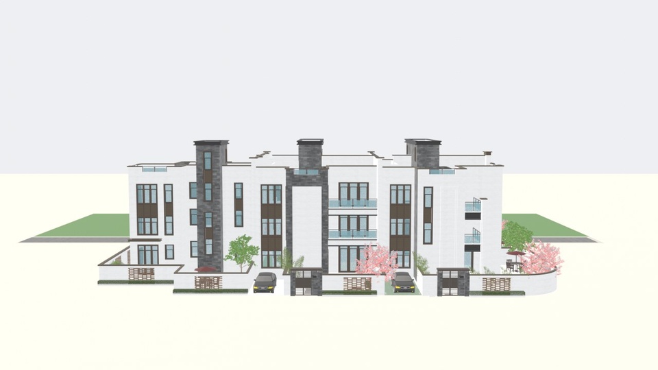 Media 1 for listing Modern Chinese Townhouse Villa Design 3D Model