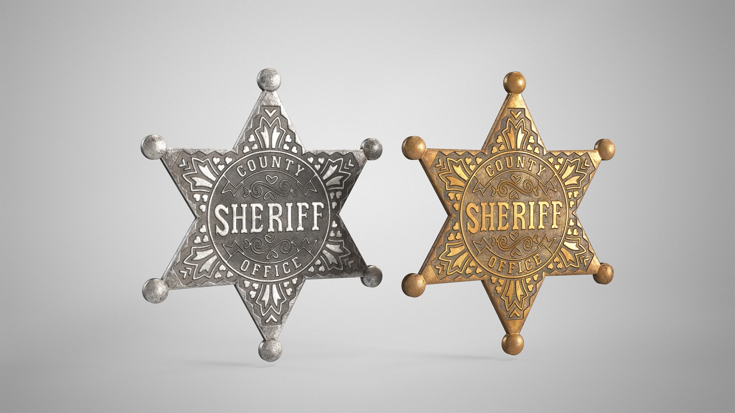 Media 1 for listing Sheriff Star Badge - Old Police Badge AAA Game Ready