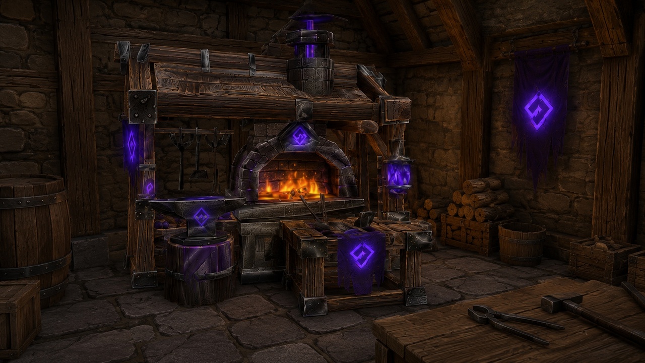Media 1 for listing Arcane Blacksmith Forge – Stylized Fantasy Smithy