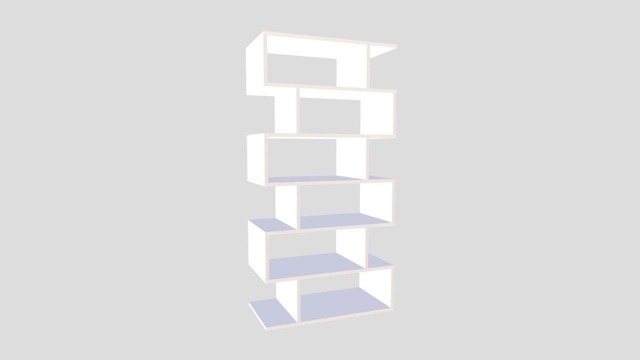 Media 1 for listing Untextured Bookshelf – Low Poly 3D FBX Model