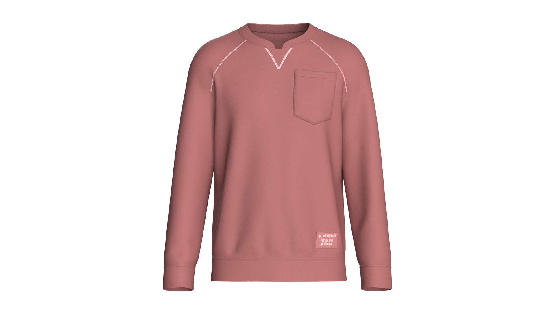 Media 1 for listing Men Notch Collar Sweatshirt With Chest Pocket | High Poly