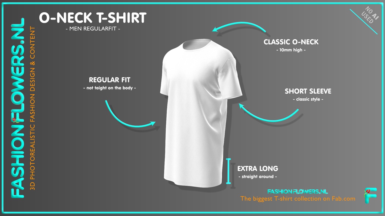Media 1 for listing White Colour Extra Long Classic T-shirt | Round Neck | Short Sleeves Tshirt