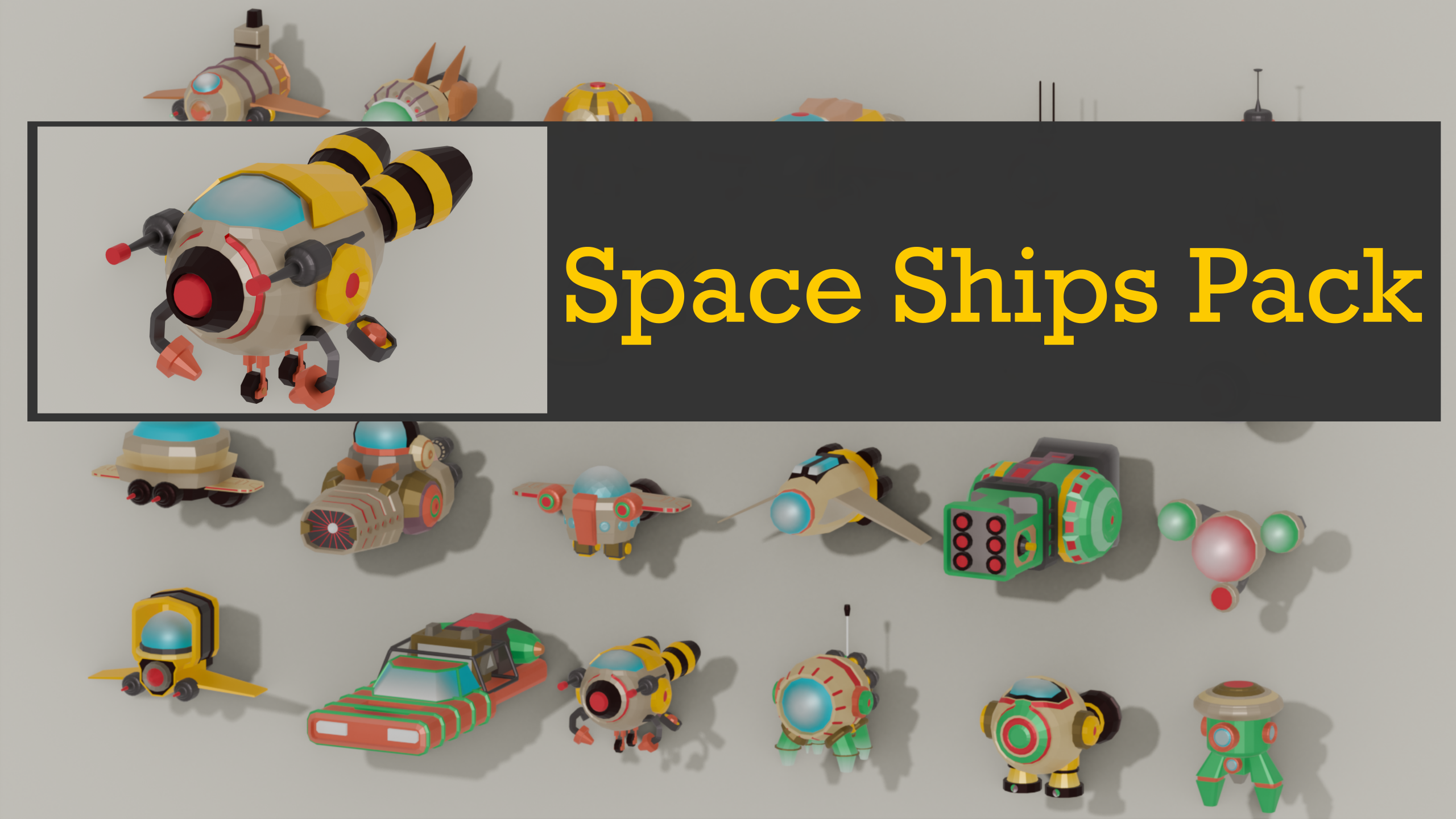 Space Ships Packs Low Poly | Fab