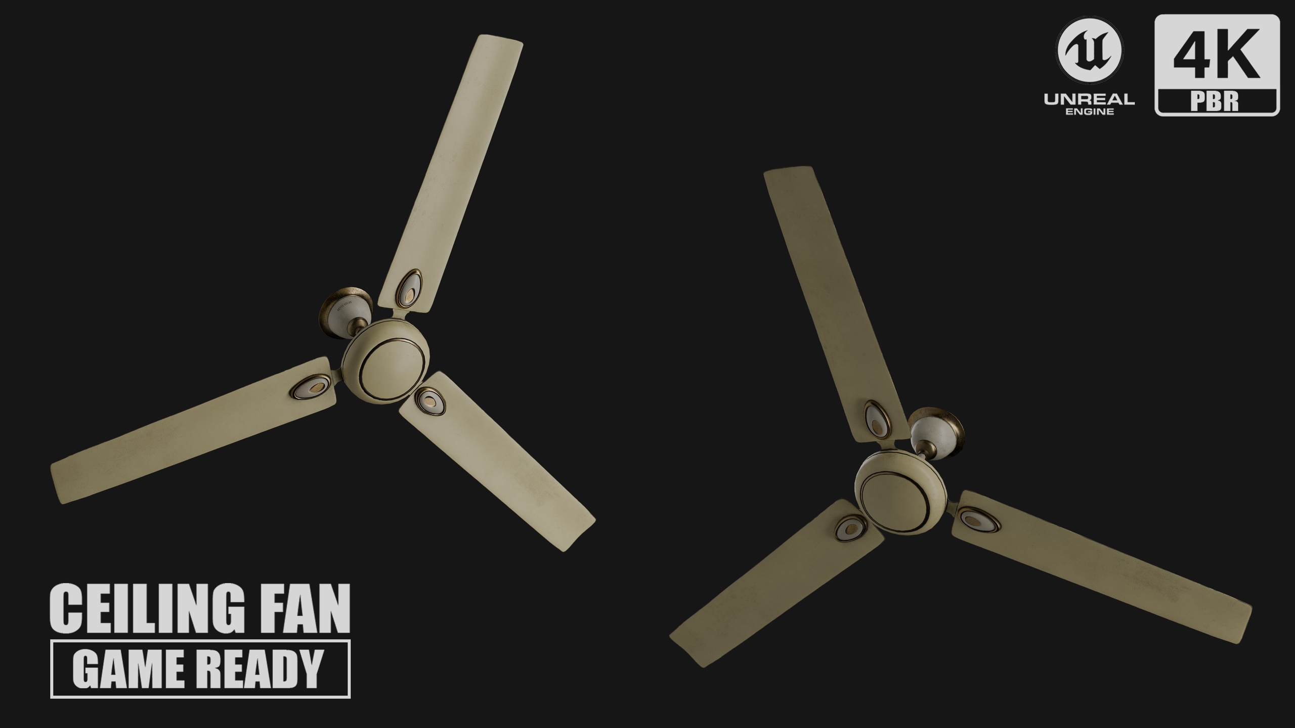 Media 1 for listing ClassicHub 3B Ceiling Fan - 6 Texture Variants Game Ready