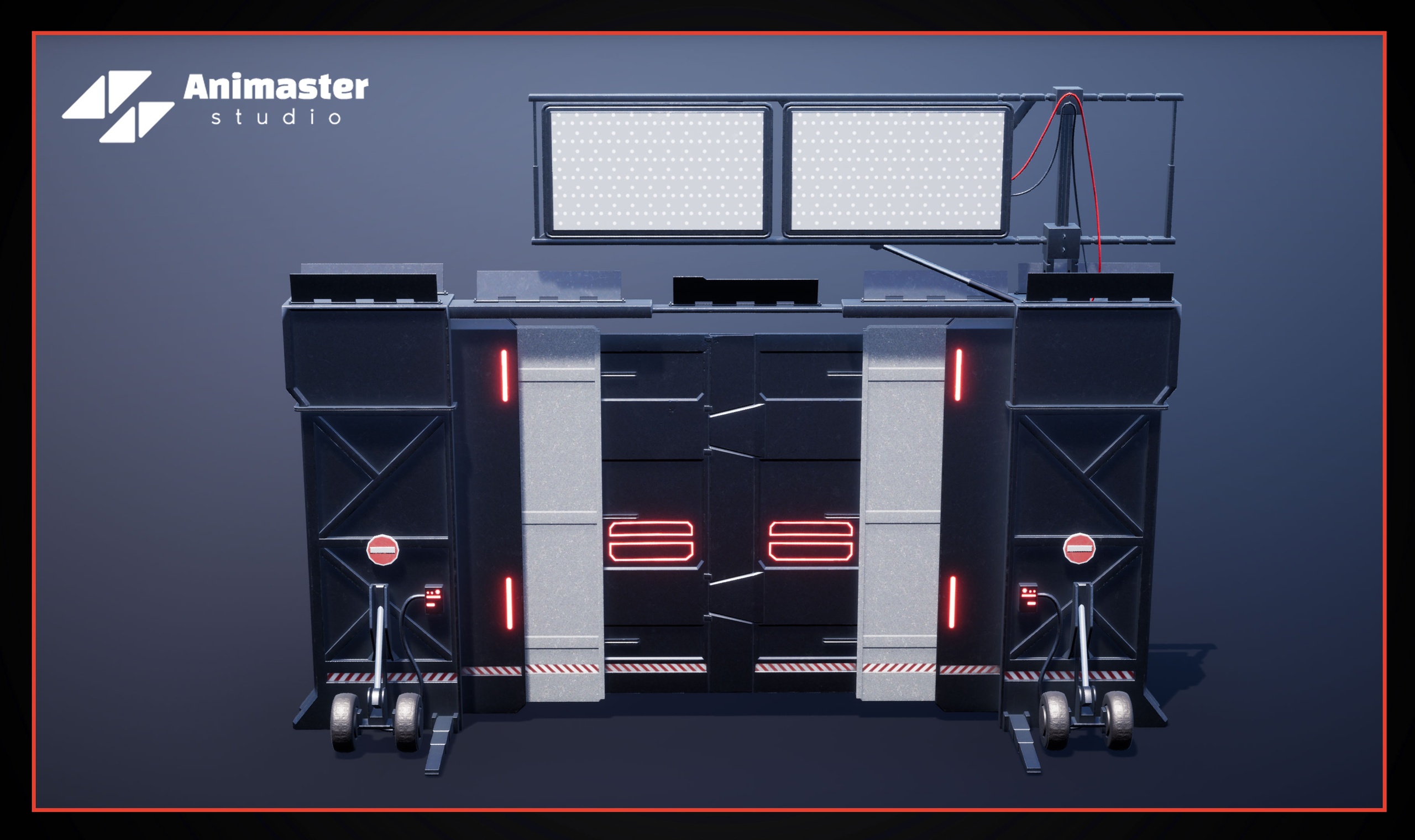 Media 1 for listing Sci-Fi Military Wall Barricade – Rigged & Animated