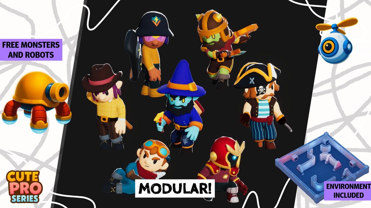 Media 1 for listing Modular Male Heroes Pack