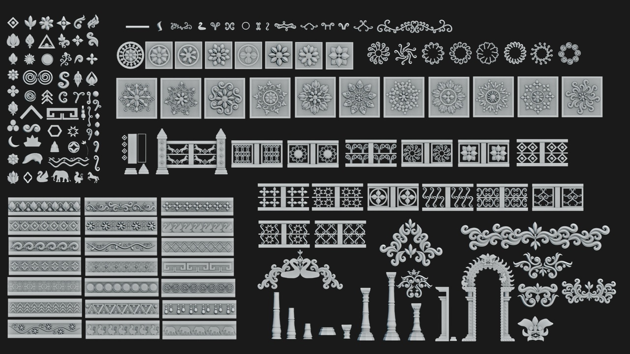 Media 1 for listing The Hindu Temple Architectural Motifs, Railings, Pillars & Pattern.